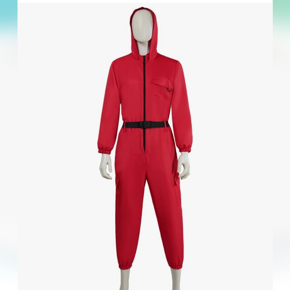 Kids Red Hooded Costume Jumpsuit